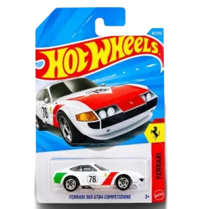 Hot Wheels Ferrari 365 GTB4 Competizione Ferrari 62 white color
