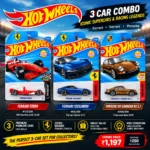 Hot Wheels 3-Cars Combo: Ferrari F2004 - Ferrari 12Cilindri - Porsche 911 Carrera RS 2.7