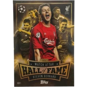 Topps Match Attax 2025 Steven Gerrard Hall Of Fame card number HOF1 Liverpool FC insert card available on Collects.in
