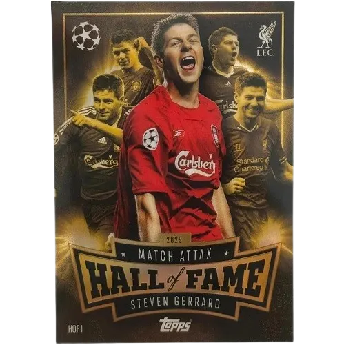 Topps Match Attax 2025 Steven Gerrard Hall Of Fame card number HOF1 Liverpool FC insert card available on Collects.in